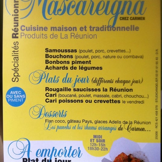 2/5/2011 tarihinde Sander M.ziyaretçi tarafından Mascareigna &quot;Chez Carmen&quot; Cuisine Traditionnelle De La Réunion'de çekilen fotoğraf
