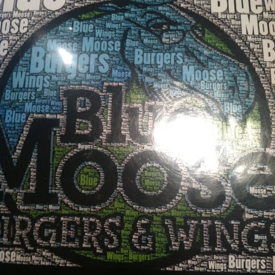 Photo taken at Blue Moose Burgers &amp; Wings by Justin on 8/17/2012