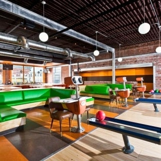 Travel back in time with this 1970s-inspired, eight lane bowling alley. A night out wouldn't be complete without a round of beer and order of extreme tots, which come with a sparkler.
