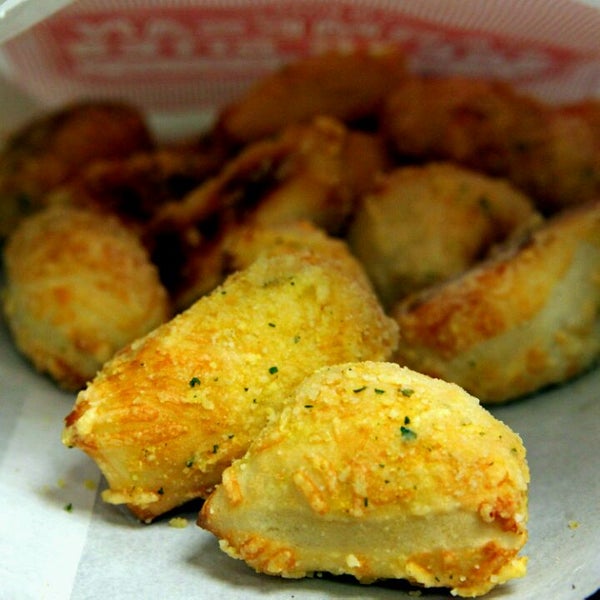 Try the parm bites!  Bite-size breadsticks lightly sprinkled with Parmesan/Asiago cheese & seasoned with garlic and more Parmesan.