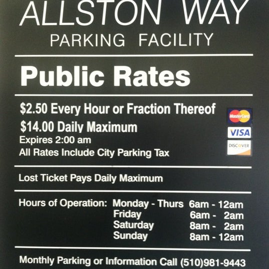 Allston Way Parking Garage Parking in Berkeley