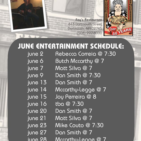 Check out our June entertainment schedule!
