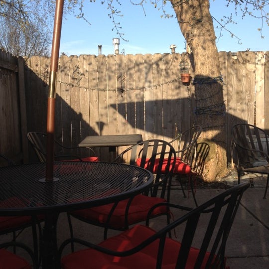 There's a cute patio in back of the shop. Check it out in nice weather!