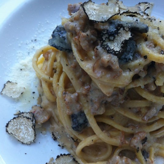 Chef Mirko has an amazing ability to create unique dishes that simply stun your palate... Like this black summer truffle pasta in a light sausage cream sauce.