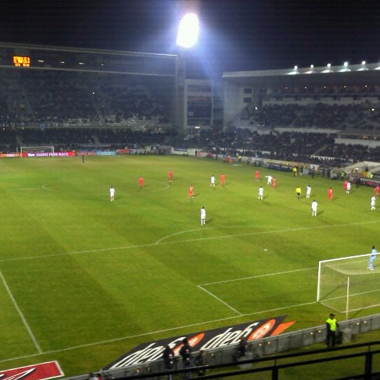 Photo taken at Estádio D. Afonso Henriques by Miguel P. on 2/20/2012