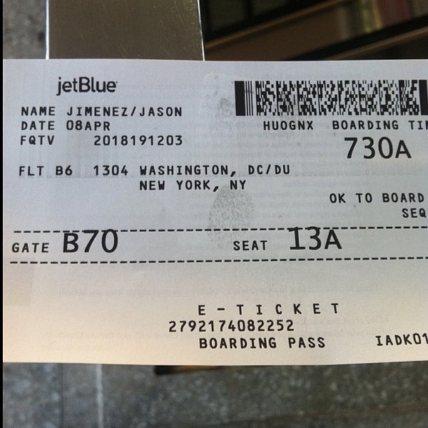jetBlue Airways Flight B6 1304 (IAD > JFK) Avión en Sterling
