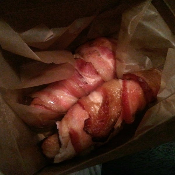 "The Caveman" Skinless fingers wrapped in BACON and crisped. What?!