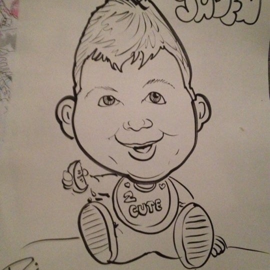 Every Monday night Christina Reilly does free kids caricatures