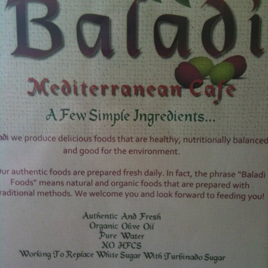 Photo taken at Baladi Mediterranean Cafe by David P. on 6/9/2012