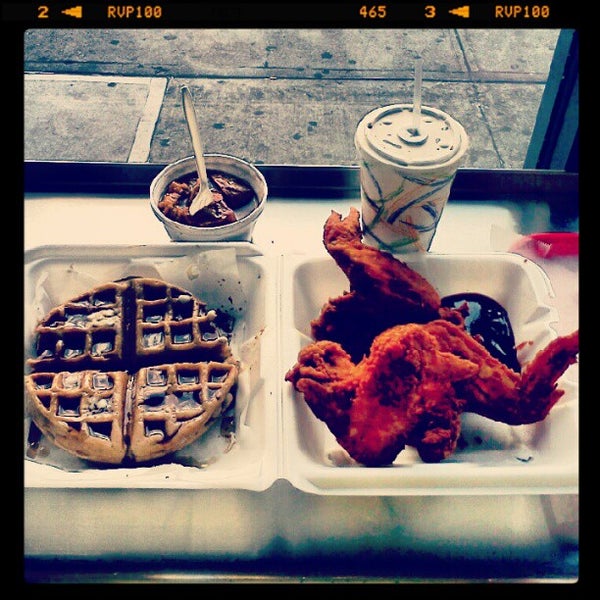 Photo taken at Doug E&#39;s Chicken &amp; Waffles by Trevor G. on 7/8/2012