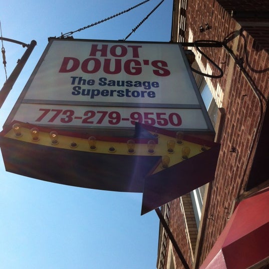 Photo taken at Hot Doug&#39;s by Rosie N. on 8/25/2012