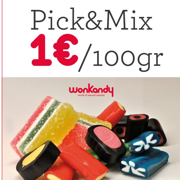 En Wonkandy siempre pasa algo! Jueves happyday! En tienda Pick&Mix a 1€/100gr (compra mínima 1,6€) #ExperienciaWonkandy