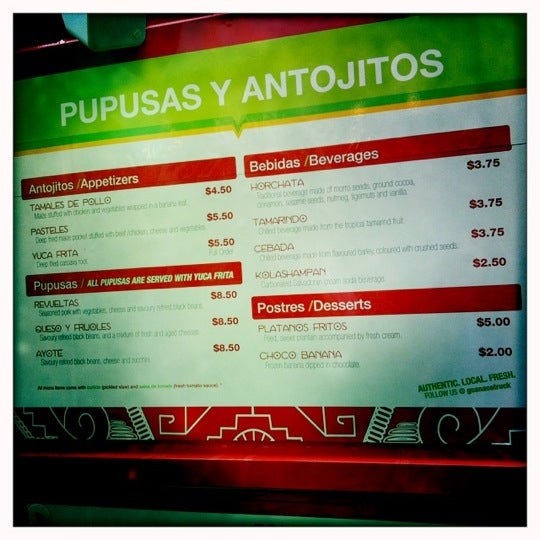Das Foto wurde bei Guanaco Salvadoran Cuisine food truck von Tara W. am 5/11/2012 aufgenommen