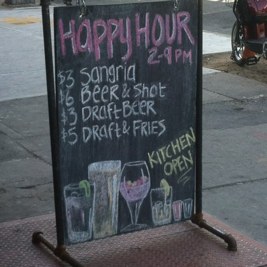 Now featuring a full bar, complete with Happy Hour! Holla!