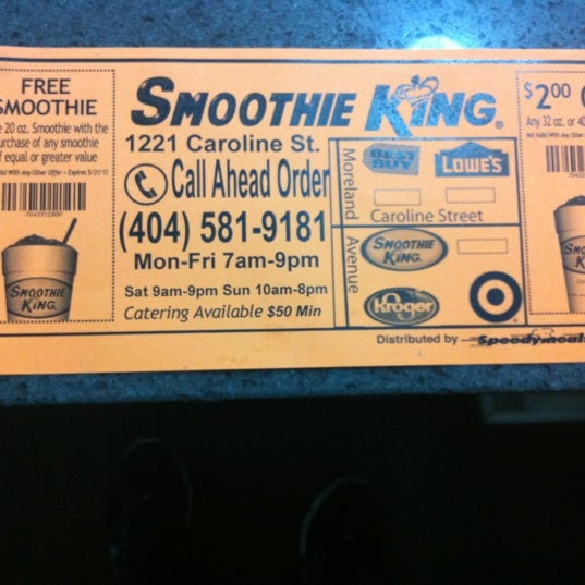 Call ahead and order your smoothie before you get there. Super fast and easy!!! 404-581-9181