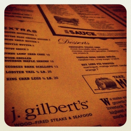 Photo taken at J. Gilbert&#39;s Wood-Fired Steaks &amp; Seafood St. Louis by M#STL on 8/31/2012