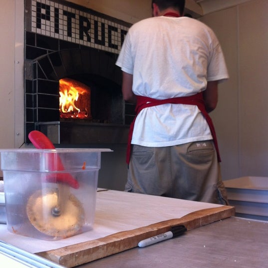 Photo taken at Pitruco Mobile Wood-Fired Pizza by Patrick C. on 8/2/2012