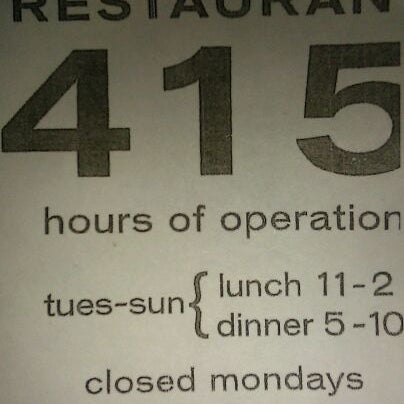 Foto tirada no(a) Restaurant 415 por Wendy C. em 4/28/2012