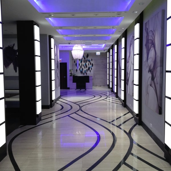 Take a look at our Lobby, silver leafing on the ceiling with color changing lights! Take a look at the photo below.