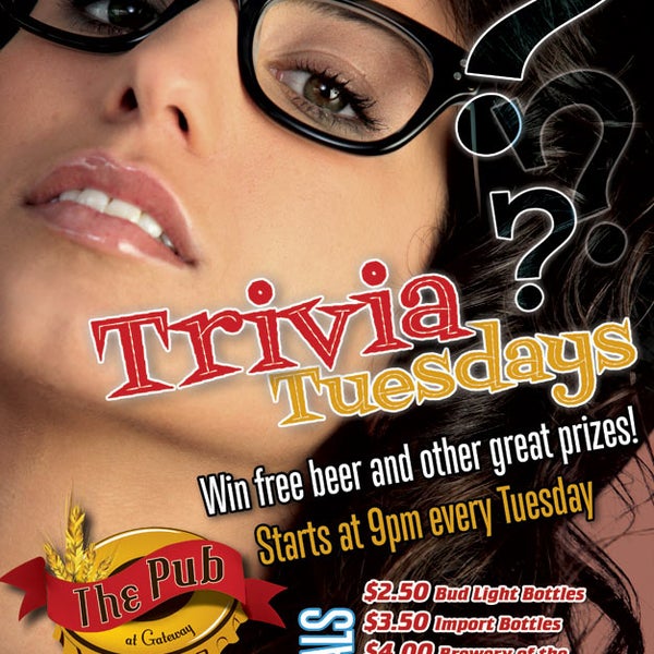 Trivia Tonight!!! 9pm... Win free beer and great prizes!!!