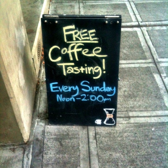 According to a sign out front, they have free coffee tastings every Sunday, from Noon to 2 PM.  Can't beat free.
