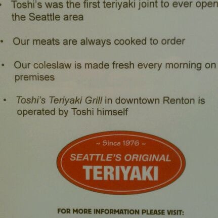 Foto diambil di Toshi&#39;s Teriyaki Grill oleh Bob W. pada 3/29/2012