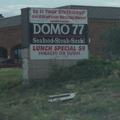 Photo taken at Domo 77 Steak House by Joe M. on 8/31/2012
