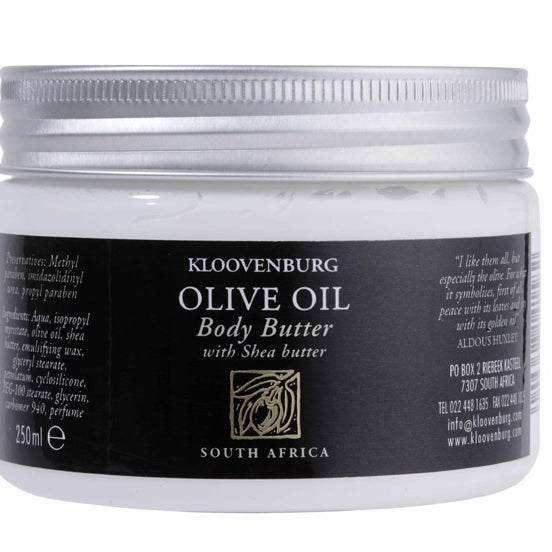 The Olive Oil Body Butter in its generous pot is a highly absorbent, lightly scented treat. Extra-virgin olive oil makes up fully a third of the ingredients and it’s enriched with shea butter!