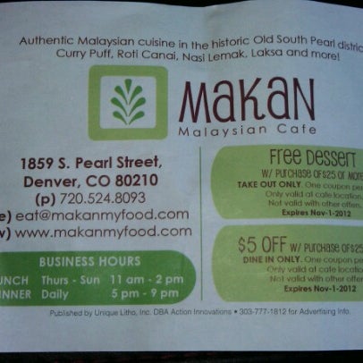 Foto tirada no(a) Makan Malaysian Cafe por 🎀 em 8/12/2012