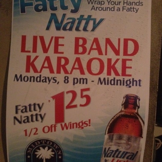 $1.25 fatty nattys on Monday (and 1/2 off wings & live band karaoke)