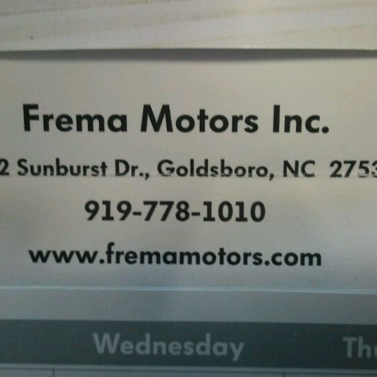 Frema Motors, Inc. Car Dealership in Goldsboro