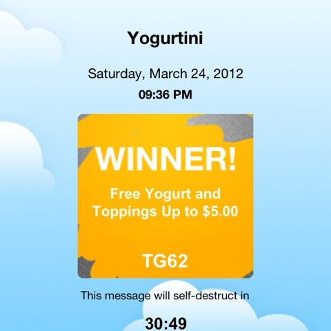 Photo taken at Yogurtini by Joey F. on 3/25/2012