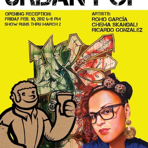 FREE gallery exhibition opening reception FRIDAY, FEBRUARY 10, 2012 featuring artwork by NACO, ROHO Garcia, and CHEMA Skandal. Show runs through March 2nd.