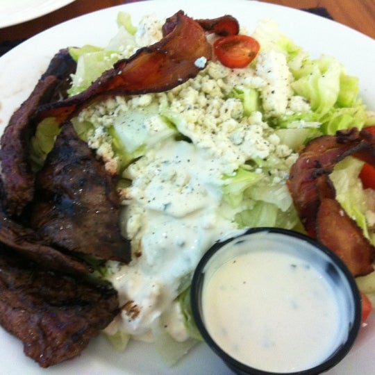 BLT Wedge Salad ($13) -Top w/ Steak (extra $9 only).- since you get a plastic knife ask them to chop the wedge & steak for you.