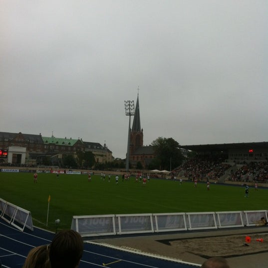 Photo taken at Østerbro Stadion by Jens-Henrik R. on 7/7/2012