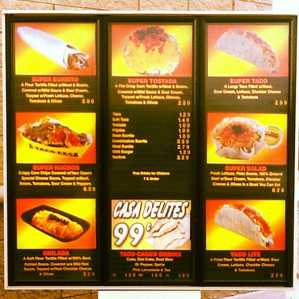 Taco casa menu prices online