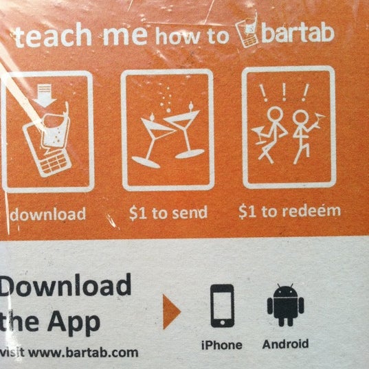 Don't forget to use your free Bartab app to get your next drink for $1!