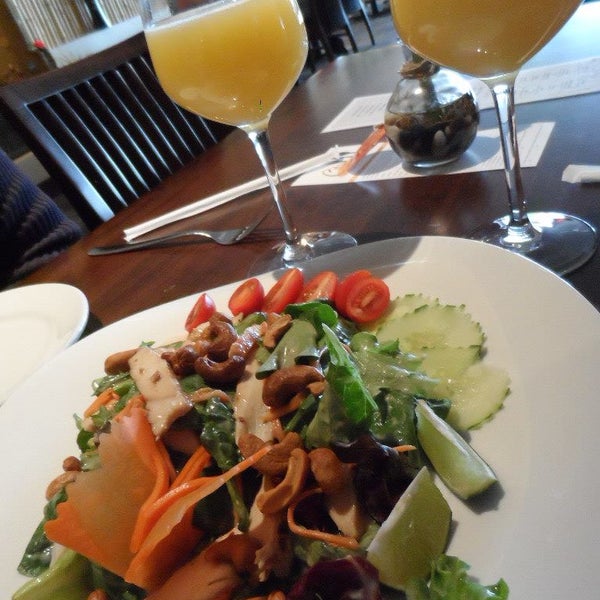 Yummy Thai Chicken Salad w/ light coconut dressing! Sooooo Good, light, & Fresh! Perfect for the Spring/ Summer on the River while outside dining!