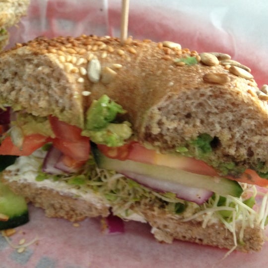 Try the San Francisco bagel! Amazing even with no meat!