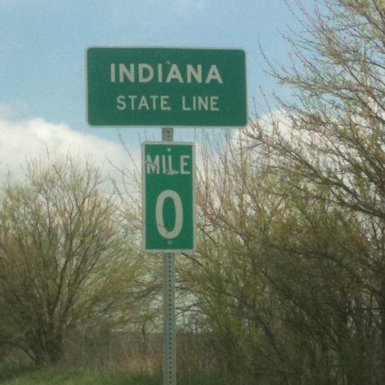 Illinois & Indiana State Line Border Crossing in Danville