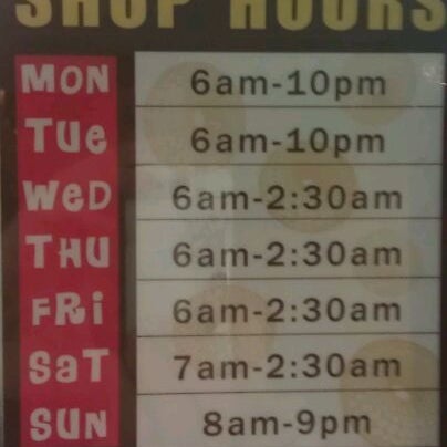 Shop hours
