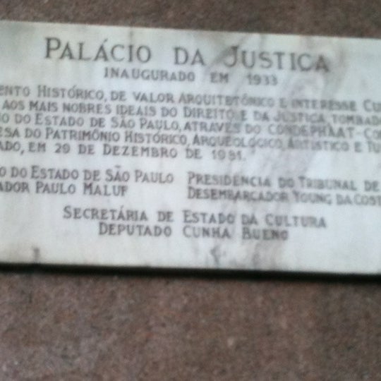 Photo taken at TJSP - Palácio da Justiça by Carlos E. on 7/8/2012