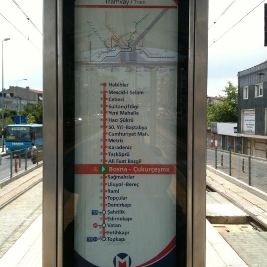 bosna cukurcesme tramvay duragi hurriyet te tramvay istasyonu