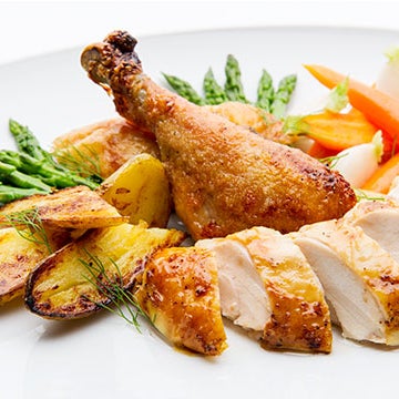 The Roasted Chicken with Potatoes is an absolute delight - the dish is officially SPE-certified, 420 calories and contains just 4g of saturated fat. Try it next time you're here - you won't regret it!