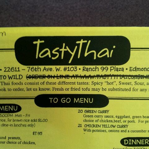 Tasty Thai, 22611 76th Ave W, Edmonds, WA, tasty thai,tasty thai-ed...