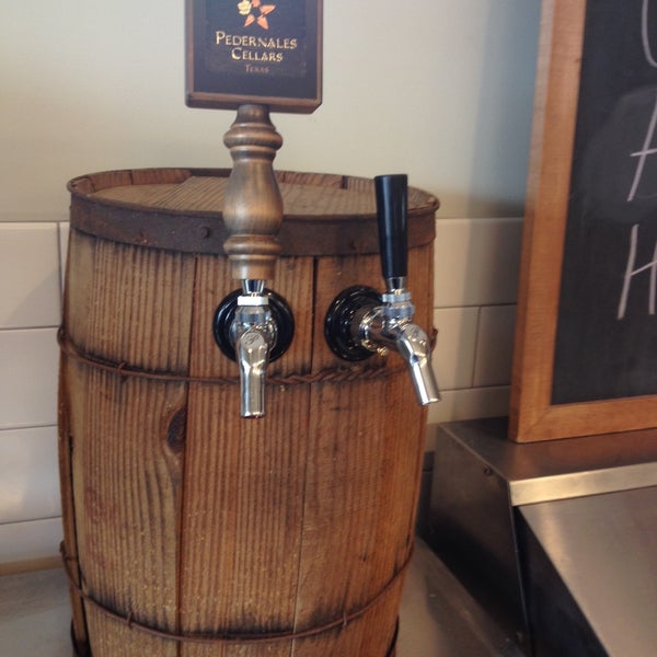 Check out the wine on tap - yes, its from Pedernales Cellars!