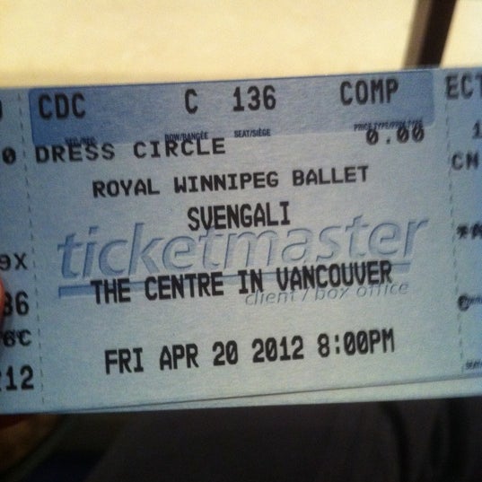 Photo taken at The Centre in Vancouver for Performing Arts by Rachel L. on 4/21/2012