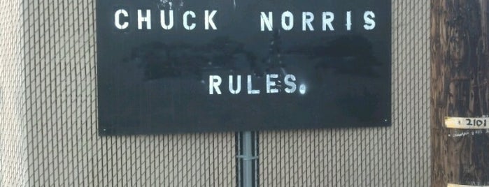 Chuck Norris Rules Sign is one of Places to Work at.