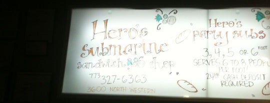 Hero's Submarine Sandwich Shop is one of สถานที่ที่ Sean ถูกใจ.