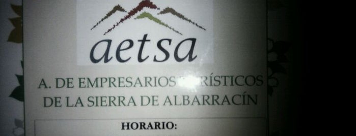 Asociación De Empresarios Turísticos AETSA is one of #SierraDeAlbarracin.